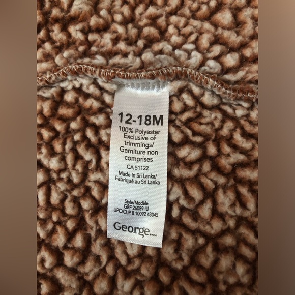 2/15$•Fuzzy button up jacket with animal ears • Baby clothing • 12-18 months old - Picture 4 of 5